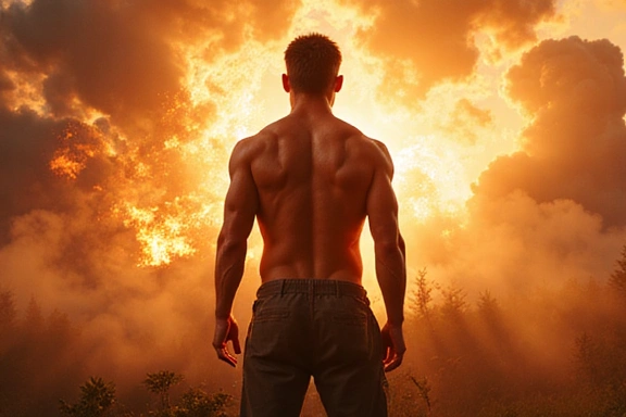 Image representing strength and vitality, suitable for men's supplements.